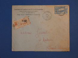 BV11 CAMEROUN   BELLE LETTRE RARE RECOM.  1930 PETIT BUREAU EDFA  A MONTENDRE FRANCE    +CAOUTCHOU +AFF. INTERESSANT+ - Storia Postale