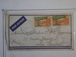 BV11 CAMEROUN   BELLE LETTRE RR  1940 PETIT BUREAU  BONABERI A LE BOUSCAT  FRANCE +PAIRE DE 2F  +AFF. INTERESSANT+ - Cartas & Documentos