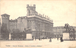 21365 " TORINO-PALAZZO MADAMA-STATUE DI CASTORE E POLLUCE "ANIMATA-VERA FOTO-CART. POST. SPED.1919 - Palazzo Madama