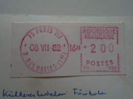D196634  France VIGNETTE AFFRANCHISSEMENT  Paris  - 1982  -  08 VII 82' 16h   Sent To Hungary - 1985 « Carrier » Paper