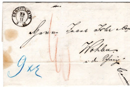 68111 - Altdeutschland / Sachsen - 1867 - Vorphila-FaltBf GROSSENHAIN -> WOHLEN (Schweiz) - Prephilately