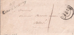 France Marcophilie - Cursive 40 / Cour-Cheverny - 1846 - Avec Texte - Indice  9 - TB - 1801-1848: Vorläufer XIX