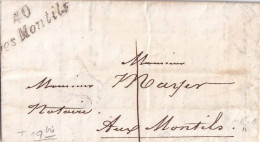 France Marcophilie - Cursive 40 / Les Montils - 1835 - Avec Texte Sans Date - Indice  11 - TB - 1801-1848: Vorläufer XIX