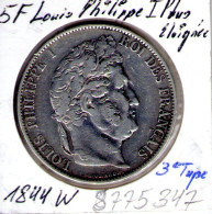 France. 5 Francs Louis Philippe 1844 W - 5 Francs