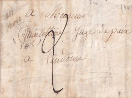 France Marcophilie - Cursive 40 / Morée - 1847 - Avec Texte - Indice  9 - TB - 1801-1848: Vorläufer XIX