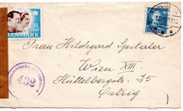 68117 - Dänemark - 1947 - 40o Christian X EF A Bf HUNDESTED -> Oesterreich, M Oesterr Zensur - Cartas & Documentos