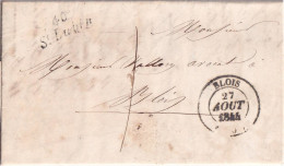France Marcophilie - Cursive 40 / St Lubin - 1844 - Avec Texte - Indice  12 - TB - 1801-1848: Precursori XIX