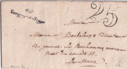 France Marcophilie - Cursive 40 / Savigny S Braye - 1851 - Avec Texte - Indice  11 - TB - 1801-1848: Precursors XIX