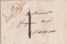 France Marcophilie - Cursive 17 / Les Aix D'Angillon - 1826 - Avec Texte - Indice 10 - TB - 1801-1848: Vorläufer XIX