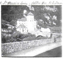 SUISSE / SAINT MAURICE / VALLEE DU RHONE / DEBUT 20 EME / PLAQUE DE VERRE PHOTO STEREO / - Diapositivas De Vidrio