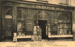 Orléans * Devanture Magasin De Détail De La Maison L. THOREAU 14 Rue Royale * Graines Plants Semence * PUB Au Dos - Orleans