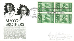 USA ETATS UNIS LETTRE FDC 1964 MAYO BROTHERS - 1961-1970