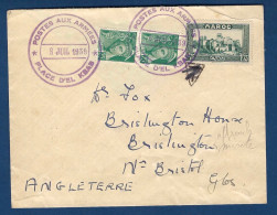 Maroc - Affranchissement Mixte - Postes Aux Armées - Place D' El Krab Pour Bristol Le 8 Juillet 1939 - Lettres & Documents