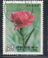 CHINA REPUBLIC CINA TAIWAN FORMOSA 1985 MOTHER'S DAY FLOWER CARNATION  2$ USED USATO OBLITE - Usati