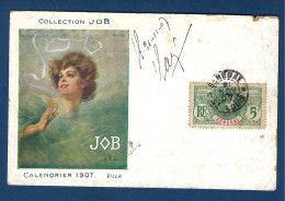 Sénégal - YT N° 33 - Oblitéré - Sur Carte Publicitaire Job - Calendrier 1907 - Cartas & Documentos