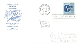 USA ETATS UNIS LETTRE FDC 1959 10 ANS DE L'OTAN - 1941-1950