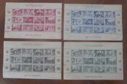 FRANCE - AIDE AUX MUSICIENS - PARIS 1944 - 4 Blocs Vignettes Différents De 12 Timbres Chacun - Dentelés - Briefmarkenmessen