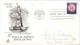 USA ETATS UNIS LETTRE FDC 1954 SERIE COURANTE - 1941-1950