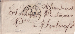 France Marcophilie - Cursive 73 / Chaumes - 1835 - Avec Texte - Indice 9 - TB - 1801-1848: Precursori XIX