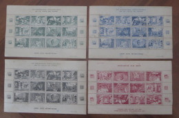 FRANCE - AIDE AUX MUSICIENS - PARIS 1944 - 4 Blocs Vignettes Différents De 12 Timbres Chacun - Dentelés - Briefmarkenmessen