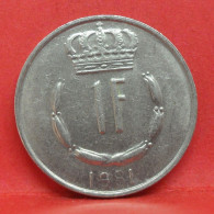 1 Franc 1981 - TTB - Pièce De Monnaie Luxembourg - Article N°3665 - Luxembourg