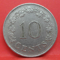 10 Cents 1972 - TB - Pièce De Monnaie Malte - Article N°3685 - Malta