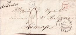 France Marcophilie - Cursive 35 / Ardentes - 1842 - Sans Texte - Indice 13 - TB - 1801-1848: Voorlopers XIX