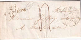 France Marcophilie - Cursive 49 / Anglure - 1839 - Avec Texte - Indice 10 - TB - 1801-1848: Precursors XIX