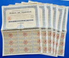 Compagnie Générale Des Mines De Thakhek, Laos-Indochine, 5 Actions B De Cent Francs, - Mines