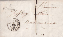 France Marcophilie - Cursive 9 / Dienville - 1849 - Avec Texte - Indice 11 - TB - 1801-1848: Vorläufer XIX