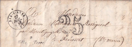 France Marcophilie - Cursive 9 / Ville Sur Terre - 1852 - Avec Texte - Indice 14 - TB - 1801-1848: Précurseurs XIX
