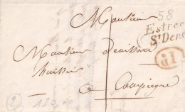 France Marcophilie - Cursive 58 / Estrées / St Denis - 1836 - Avec Texte - Indice 13 - TB - 1801-1848: Précurseurs XIX