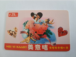 NETHERLANDS / PREPAID /HFL 25,- - / MEI YI CARD/ HEARTS/ LOVE CUPIDO    /    - USED CARD  ** 13928** - Pubbliche