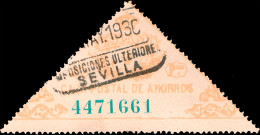 Sevilla - Caja Postal Ahorros - Gávez O 7 - Mat "Caja Postal De Ahorros - Sevilla Imposiciones Ulteriores" - Postage-Revenue Stamps