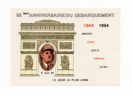 !!! PRIX FIXE : BLOC DE GAULLE, 50E ANNIVERSAIRE DU DEBARQUEMENT NEUF ** - Blocs & Carnets