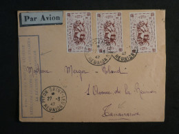 BV12 REUNION    BELLE LETTRE RARE 1947 1ER VOL A MADAGASCAR PETIT BUREAU PITON SAINT LEU A TANANARIVE+++AFF. PLAISANT+ - Storia Postale