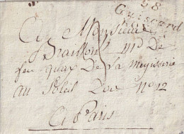 France Marcophilie - Cursive 58 / Guiscard / NOYON - 1821 - Avec Texte - Indice 18 - TB - 1801-1848: Vorläufer XIX