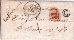 France Marcophilie - Cursive 74 / Le Freneau - 1845 - Avec Texte De Yquebeuf - Indice 16 - TB - 1801-1848: Vorläufer XIX