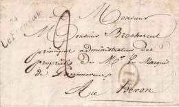 France Marcophilie - Cursive 74 / Le Freneau - 1844 - Avec Texte De Rocquemont- Indice 16 - TB - 1801-1848: Vorläufer XIX