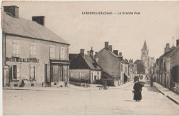 CPA Sancergues (18) RARE L'Hotel De L'Espérance Boyer Dans La Grande Rue - Sancergues