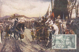 GRANADA'S SURRENDER, THE CATHOLIC KINGS, CM, MAXICARD, CARTES MAXIMUM, 1954, SPAIN - Tarjetas Máxima