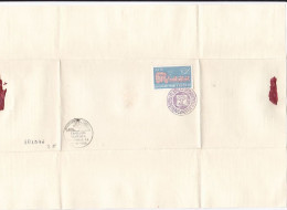 ROMANIAN STAMP'S CENTENARY, PHILATELIC EXHIBITION, SPECIAL POSTMARK AND STAMP ON LETTER WRAPPER, WAX SEAL, 1966, ROMANIA - Briefe U. Dokumente