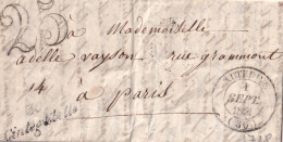 France Marcophilie - Cursive 30 / Cintegabelle - 1851- Avec Texte - Indice 10 - TB - 1801-1848: Voorlopers XIX