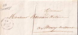 France Marcophilie - Cursive 82 / Coussey - 1853 - Avec Texte - Indice 14 - TB - 1801-1848: Voorlopers XIX