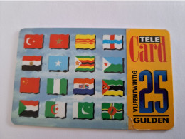 NETHERLANDS/ PREPAID/  HFL 25,- ,- /FLAGS OF THE DIFFERENT COUNTRYS/   - USED CARD  ** 13941** - [3] Sim Cards, Prepaid & Refills