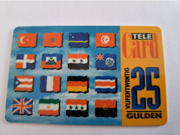 NETHERLANDS/ PREPAID/  HFL 25,- ,- /FLAGS OF THE DIFFERENT COUNTRYS/   - USED CARD  ** 13942** - [3] Sim Cards, Prepaid & Refills