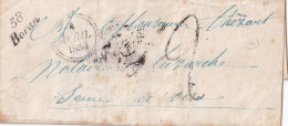 France Marcophilie - Cursive 58 / Boran - 1850 - Sans Texte - Indice 14 - TB - 1801-1848: Voorlopers XIX