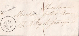 France Marcophilie - Cursive 49 / Sommesous - 1843 - Avec Texte De Chapelaine - Indice 15 - TB - 1801-1848: Voorlopers XIX