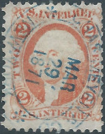 United States,U.S.A,1871 Revenue Stamp Tax - Fiscal, U.S. Inter. Rev. 2 Cents,Obliterated - Fiscali