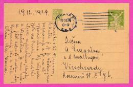 295882 / Czechoslovakia 1924 - 50 H ( Allegorie) Praha 25 - Vinohrady,  Stationery Ganzsachen PSC Entier  - Cartes Postales